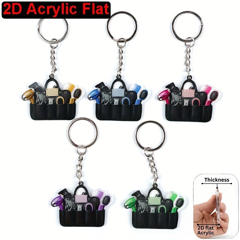 Hair Care Gift - hairdresser keychain 2D flat backpack pendant