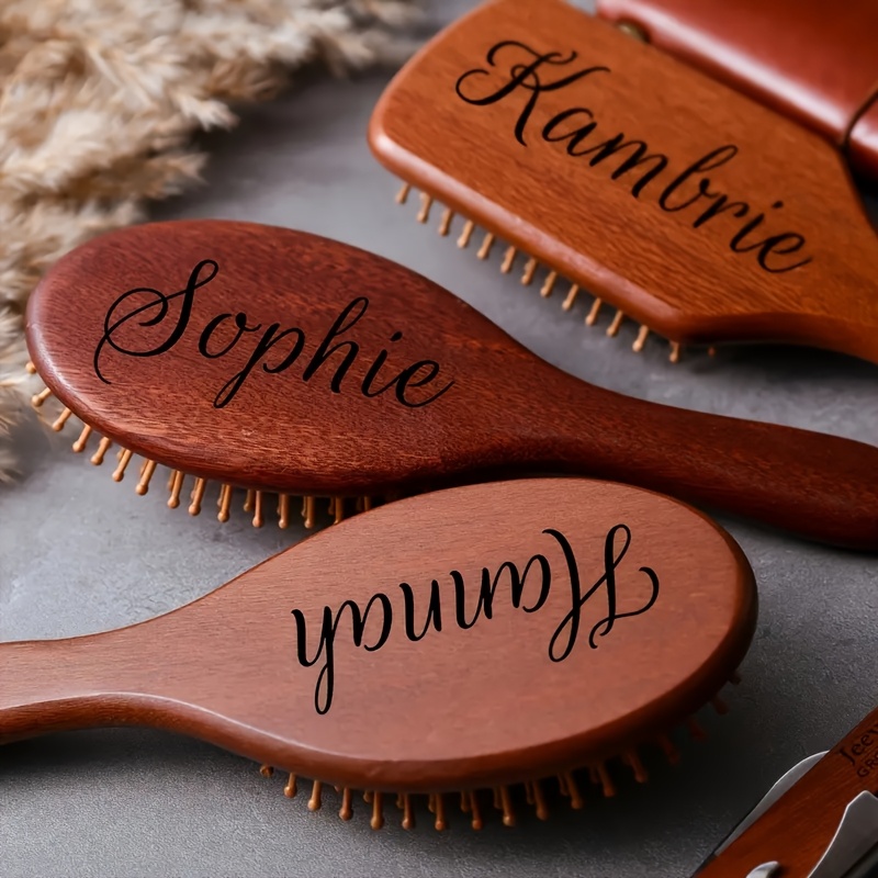 Hair Care Gift - Engraved Name Sandalwood Hair Comb -