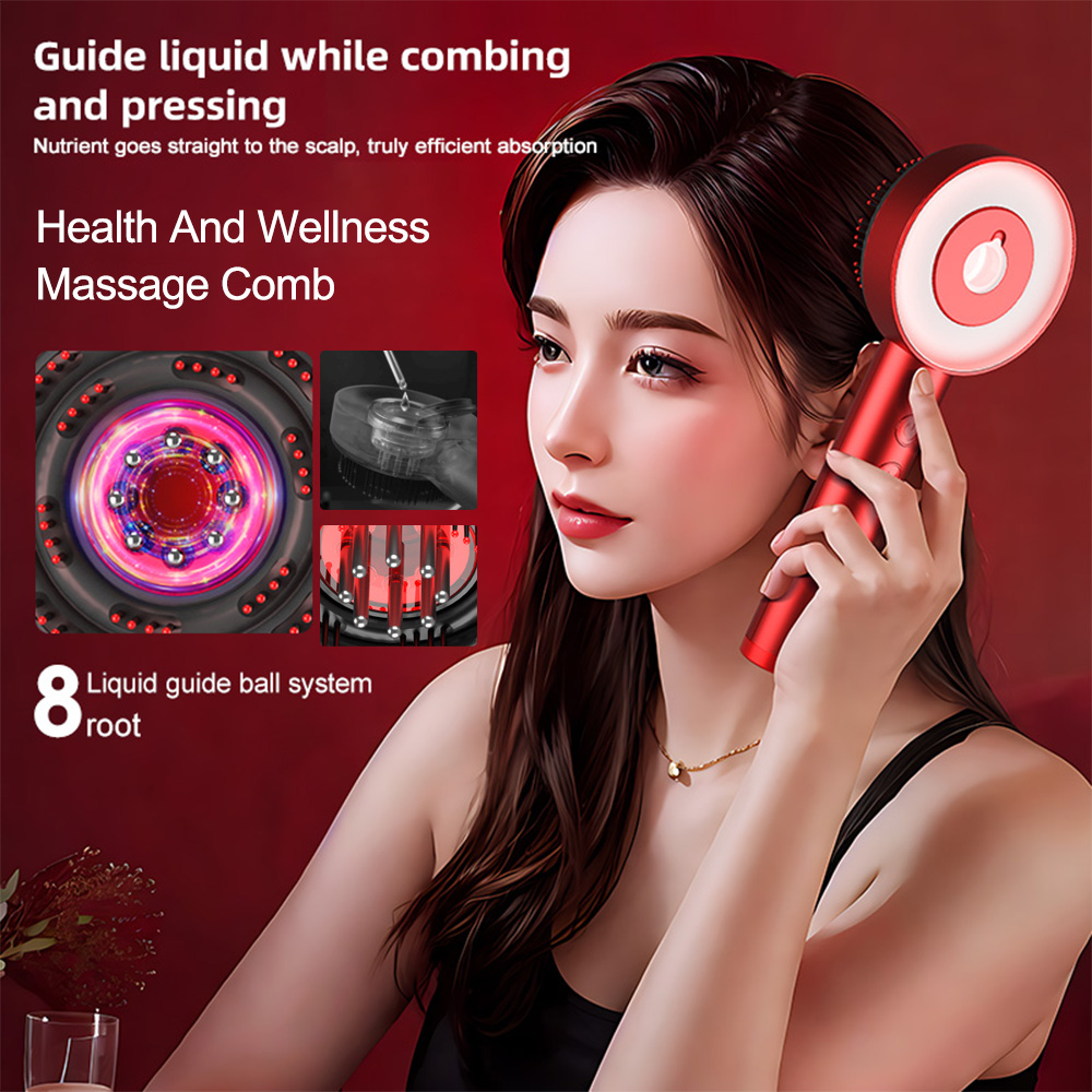 Hair Care Gift - Portable Scalp Massage Comb, Light Therapy