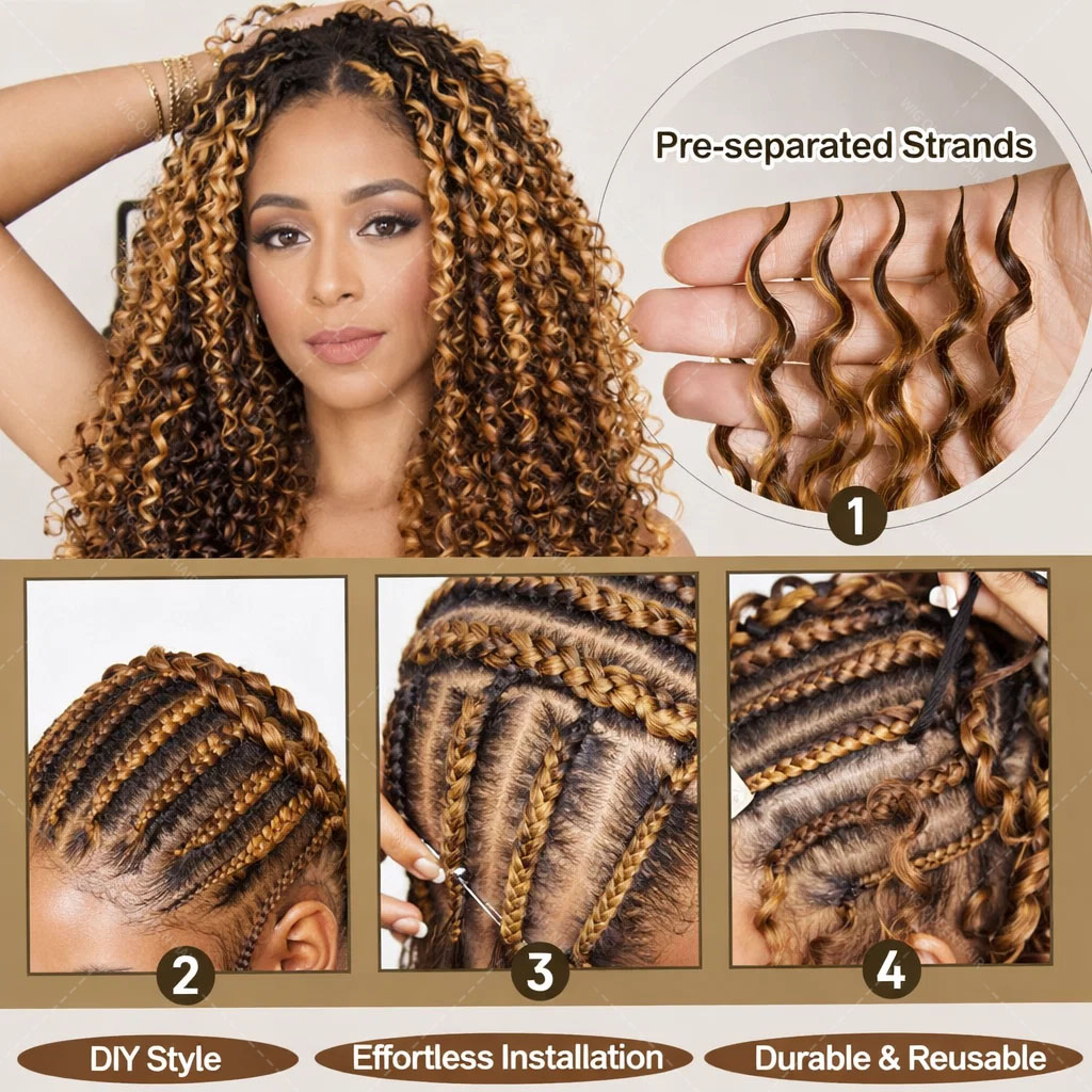 P427 Highlight Burmese Curly F - Crochet Braiding Hair review and price