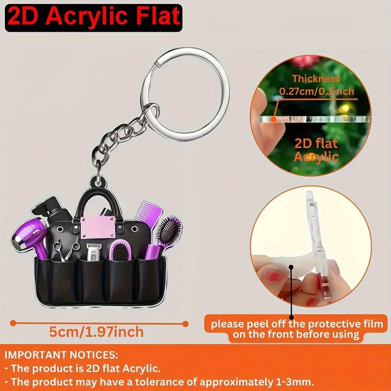hairdresser keychain 2D flat b - Hair Care Gift review and price